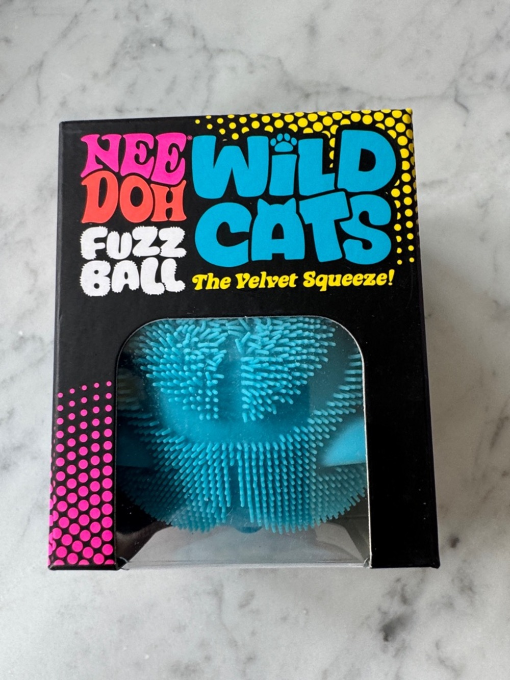 Wild Cats Fuzz Ball - Teal Blue Velvet Squeeze Toy